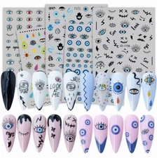 3D Evil Eye Snake Witch Transfer Nail Stickers Slider Nail Art Decorations NH11