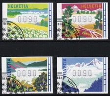 Schweiz Automatenmarken 7-10 gestempelt