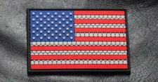 USA Flag American US Patch (SET 3.0 X 2.0 PVC Rubber- US1)