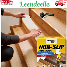 24x4 Clear Non Slip Stair Treads for Wooden Steps 18Pack Self Adhesive Strips