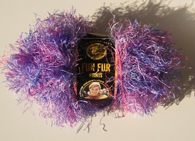 Lion Brand Fun Fur Yarn FIJI 1.4oz Pink Purple 1 Skein Eyelash  Yarn