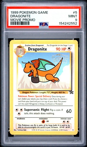 1999 POKEMON GAME MOVIE PROMO #5 DRAGONITE PSA 9