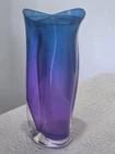 Sommerso Murano Glass Vase Style Flavio Poli forSeguso |1970s Made in Italy 10"H