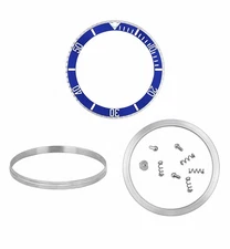 BEZEL & INSERT COMPLETE KIT FOR ROLEX SUBMARINER CERAMIC MODEL 116610 BLUE