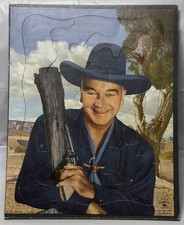 1950 Official Hopalong Cassidy William Boyd Tray Puzzle Portrait 9.25" x 11.5"