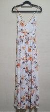 Windsor Floral Maxi Dress Size Small White Spaghetti Straps Partial Lined
