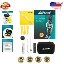 Clarinet Care Kit w/ EVA Case - All-Inclusive Cleaning Tools, Cork Grease, Pa...