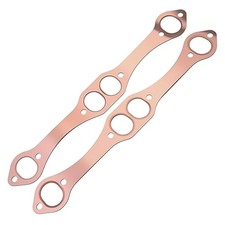 2Pcs Header Gaskets for SBC Engine, Oval Port Copper Exhaust Manifold Gasket