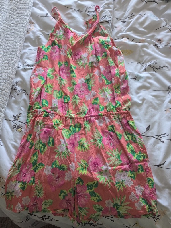 Tcp Floral Hawaiian Tropical Romper Xl 14 Girls Childrens Place Summer Pink