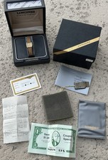Raro orologio vintage donna Longines CBT7016 placcato oro 17mm scatola/documenti originali