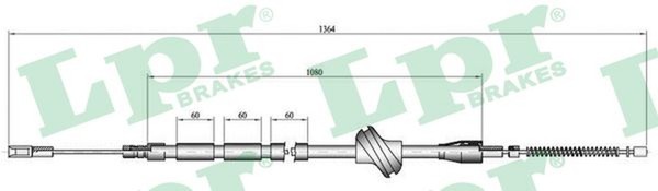 Bremsseil Seilzug Feststellbremse LPR C0042B FüR Audi 80 81 B3 893 894 8A2 90 B2-image