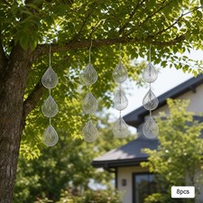 8Pcs Stainless Steel Bird Deterrents Reflective Scare Discs For Yard Balcony