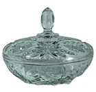 Vintage Anchor Hocking Candy Dish w/ Lid 5.5" Star of David Clear Glass EAPC USA