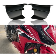 2x Motorcycle Air Side Winglets Deflector Wing Gloss Spoiler Black Accessories