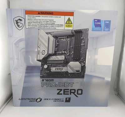 MSI B760M PROJECT ZERO Wi-Fi 6E LGA 1700 Intel B760 SATA 6Gb/s LGA1700 DDR5 Back
