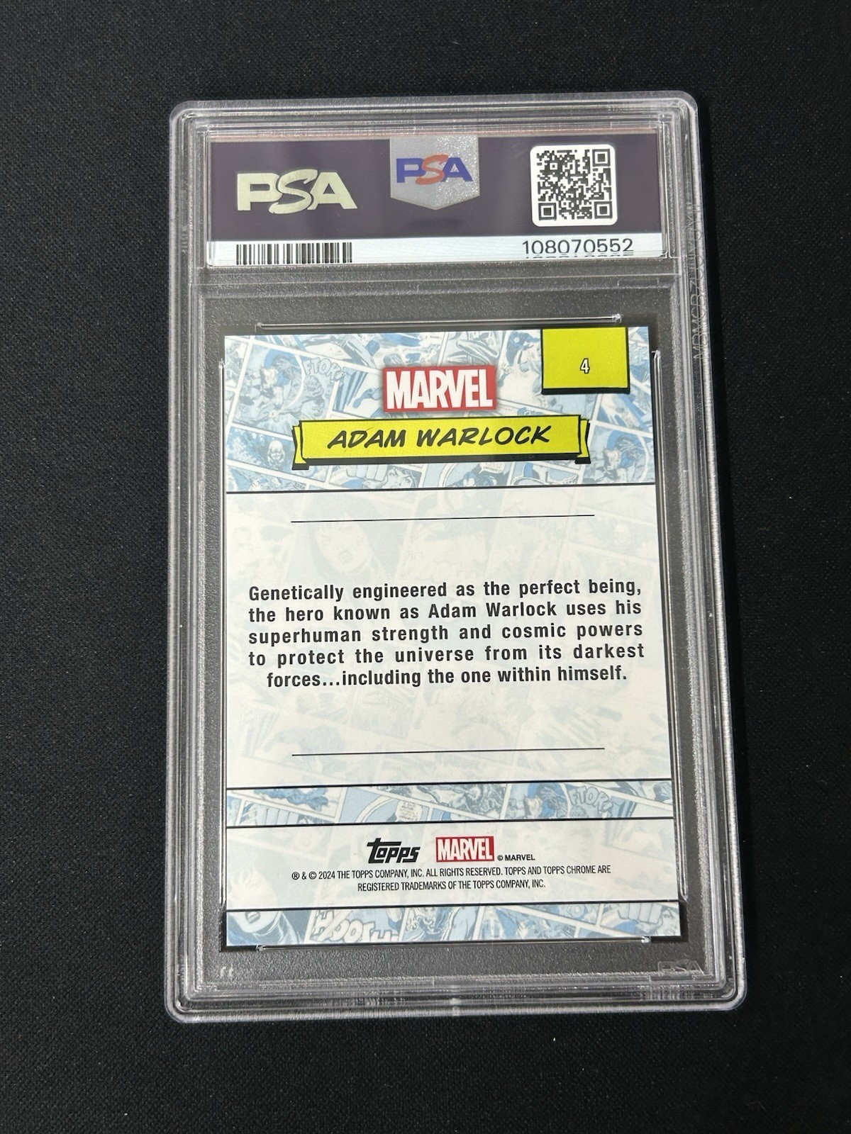 2024 Marvels Sapphire Adam Warlock Psa 10 view 2
