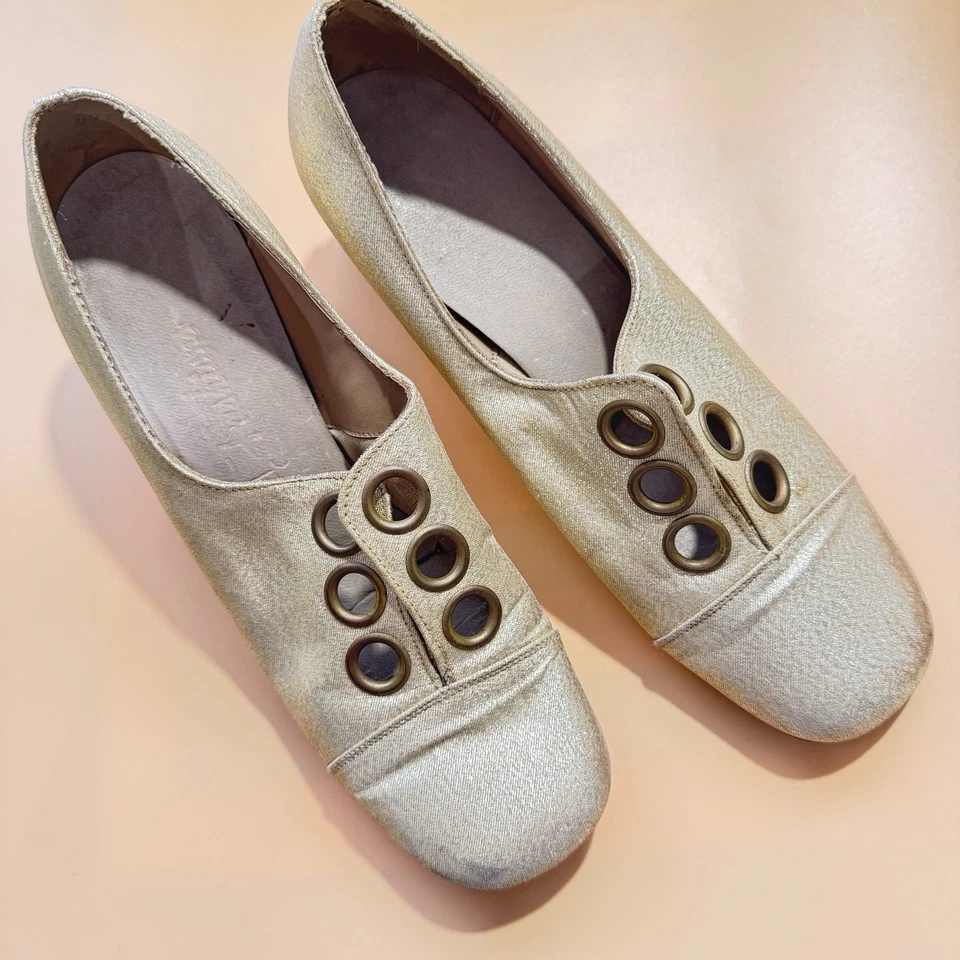 Zapatos de Moda Vintage Sears Para Mujer’s 6B Dorado Metálico Fiesta Vestido Zapatos Ciclo Foto 3 de 4