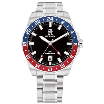 Tommy Hilfiger Th85 Gmt Silber Herren Armbanduhr 1792131