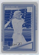2025 Panini Donruss Rated Prospects Printing Plate Cyan 1/1 Leo De Vries 1u4