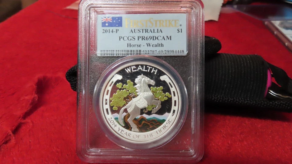 2014-P Australia Horse-Wealth 1oz 999 Silver $1 PCGS First Strike PR 69 - Image 2 of 4