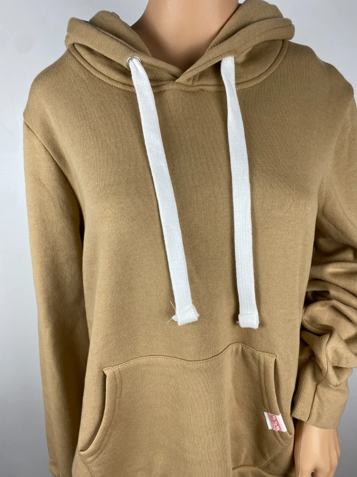 NWT Size XL Reflex Women's Ultra Soft Khaki Tan Hoodie Life Is Out There NEW Top - Image 3 of 4