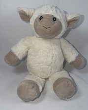 KELLYTOY Plush LAMB White Cream Tan Taupe RATTLE Stuffed Animal Toy EUC