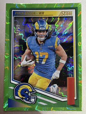 Panini 2025 Score Puka Nacua Los Angeles Rams #120 Green Parallel /99