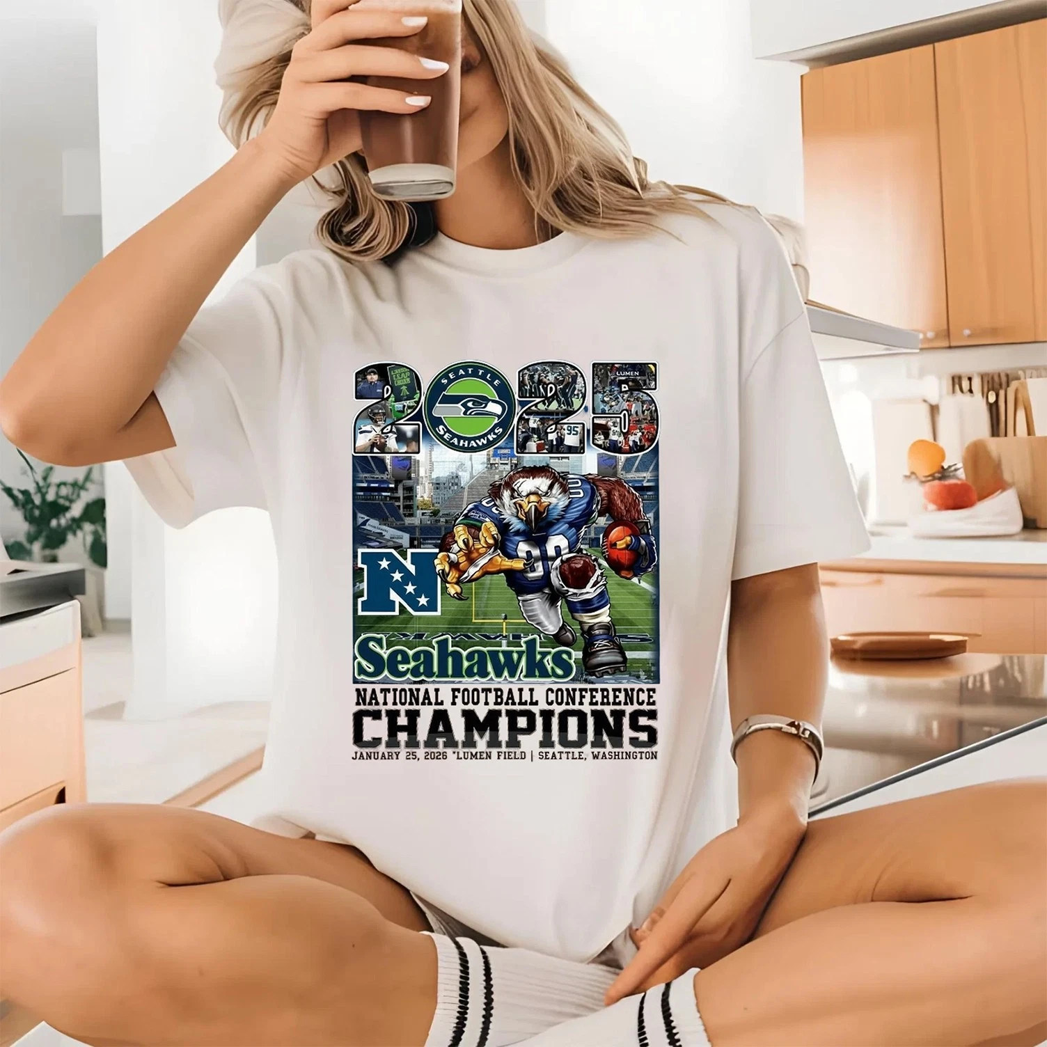 Seattle Seahawks Mascot 2025 Champions T-Shirt