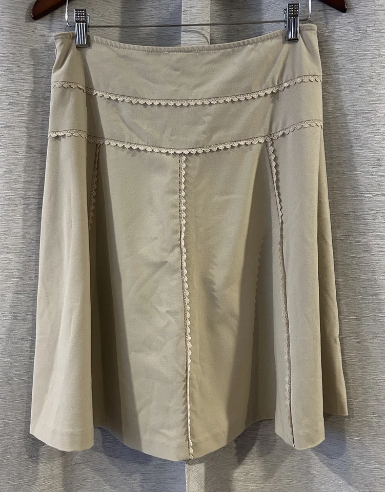 Y2K XOXO Beige Cottagecore Festival MIDI Skirt Beige Size 5/6 - Image 3 of 4