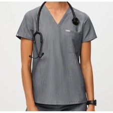 FIGS Catarina One-Pocket Scrub Top MEDIUM Graphite Gray FW1000 Short Sleeve