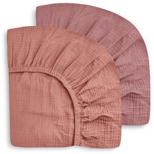 2-Pack Muslin Crib Sheets for Boys  Girls, Ultra Soft Breathable 40S Long-St...