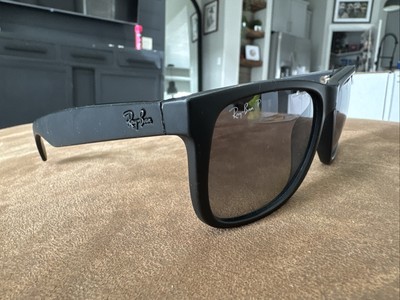 RAY BAN RB4165 622 T3 Matte Black Grey Polarized Men's 55 mm Sunglasses #E81