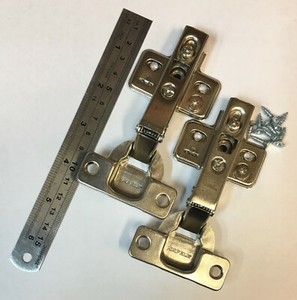 2x Click On Easy Fit 110 Degree Kitchen Door Cabinet Hinge Plate Adjustable Ebay