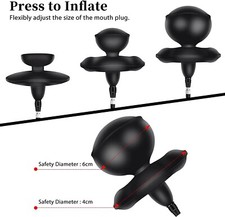 Huge Gag Male Inflatable Plug Dilator Beads Ball Expander Silicone Pump BDSM