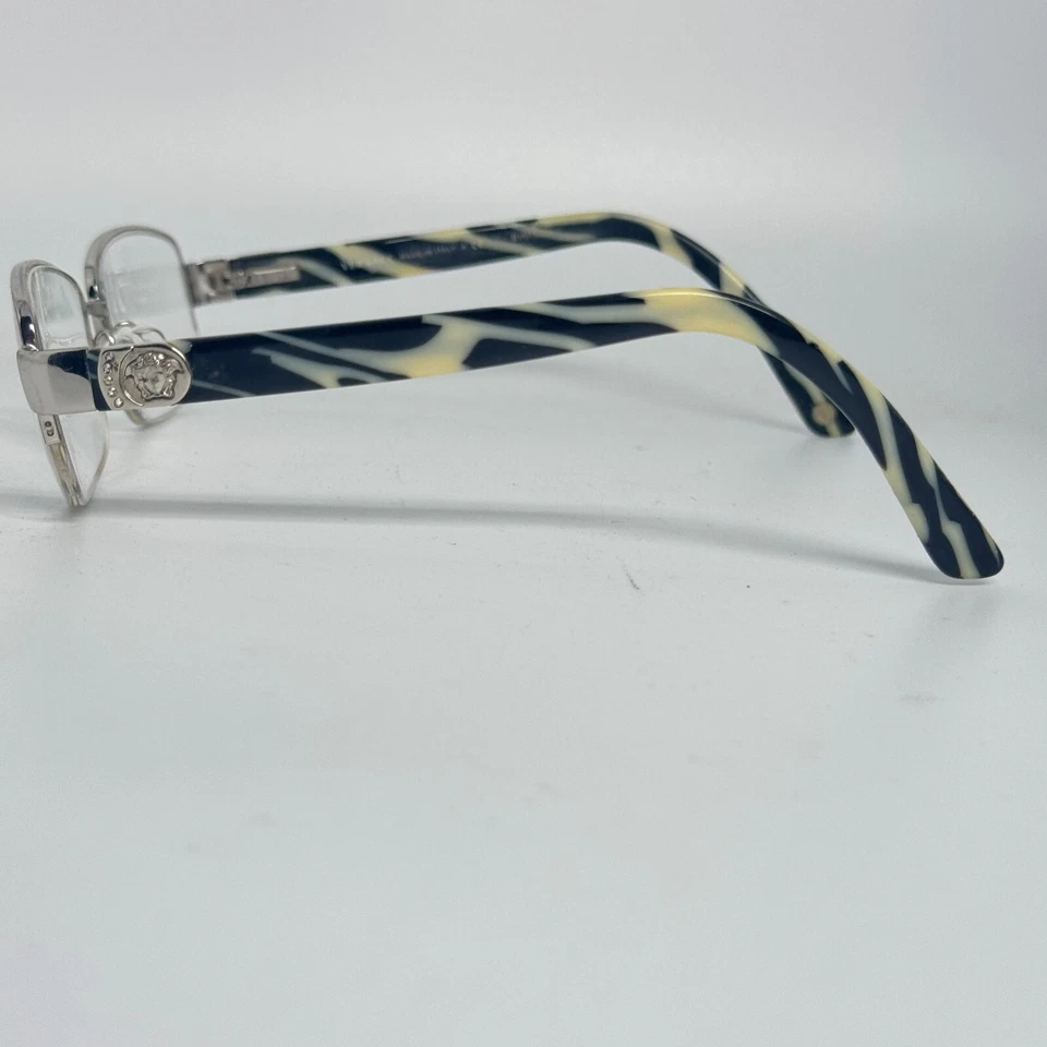 VERSACE Eyeglasses Frames Mod 1185-B 1000 Silver Half Rim 53-17-135 H17169 - Image 2 of 4