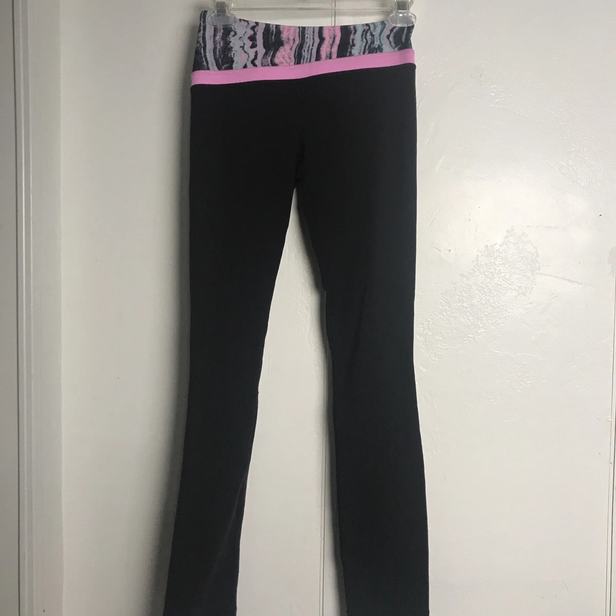 Ivivva Black Leggings Accent Waistband Girls Size 12