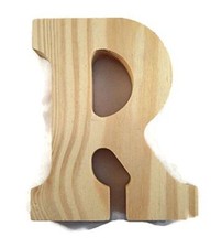 Raw Wooden Letter R - 5 inches Tall
