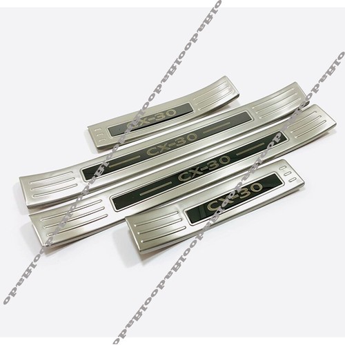 For Mazda CX30 202022 Silver Door Sill Scuff Plate Cover Protector