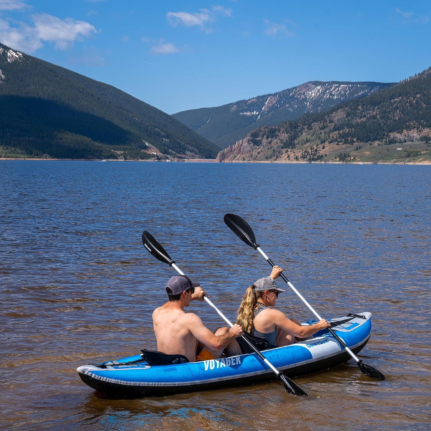Voyager Inflatable Kayak 2 Person Tandem, Foldable Kayaks for Adults Includes 2