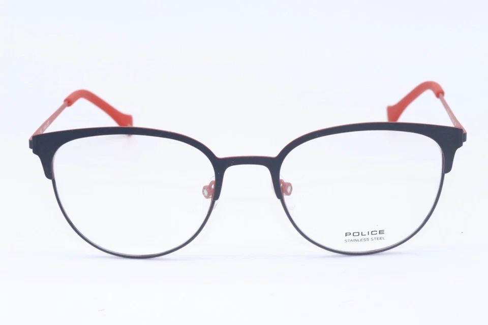 NEW POLICE SCORE 3 VPL 291 COL. 01HG BLACK ORANGE AUTHENTIC EYEGLASSES 50-18 - Image 2 of 4
