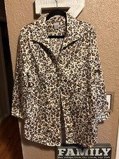Chico s Women s Leopard Print Button Down Top Women s Size Large