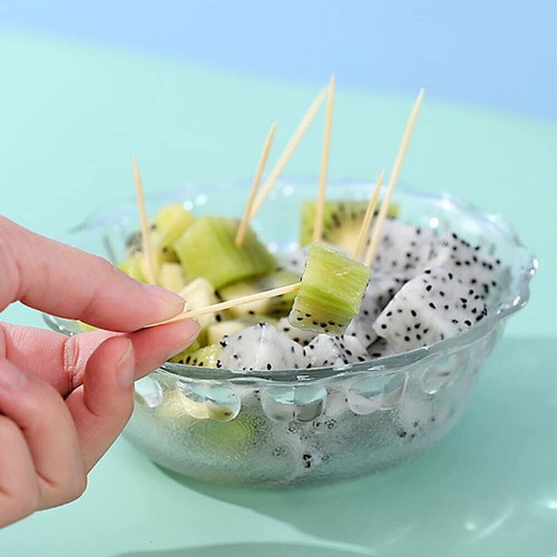 200x/Bag Bamboo Toothpick Disposable Natural Toothpick Fruit Single Tooth Sticks - Bild 8 von 12