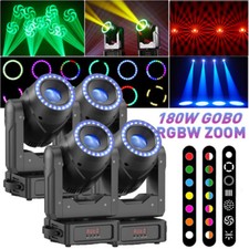 180W Moving Head Light LED 7Gobo RGBW Beam DMX Stage Disco Party DJ Lighting