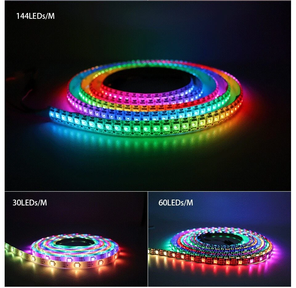 5M 16.4FT WS2811 Addressable Dream Color 150/300 5050 RGB Pixel LED Strip Light - Image 2 of 4