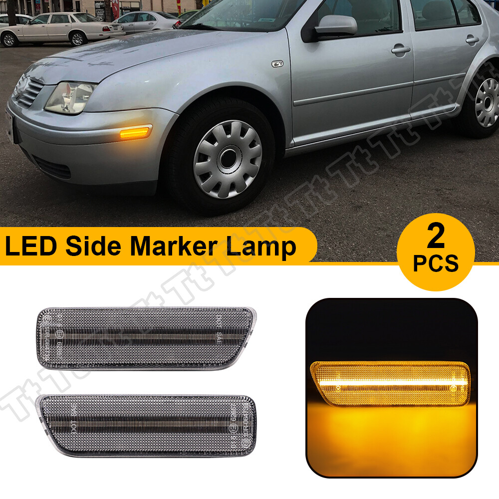 VW Golf、Jetta用Hella 方向指示灯 2x LED Front Bumper Side Marker Light For 1999-2005 VW Jetta Golf
