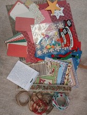 CHRISTMAS Winter Holiday Scrapbook 12x12 Kit, Papers, Embellishments, Ribbons