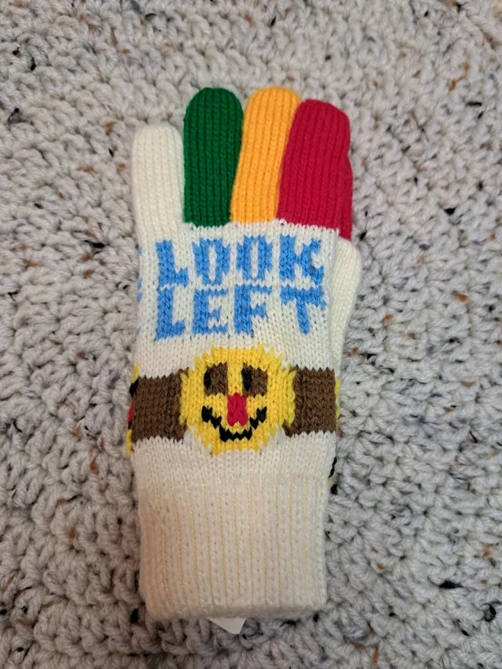 Guantes de invierno tejidos DE COLECCIÓN edades 3-6 niñas niños niños derecha izquierda coloridos Foto 2 de 4
