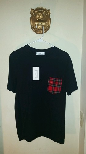 Buy 175.00 Men's Black T Shirt Plaid 