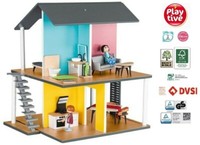 Playtive Junior Puppenhaus Set 24 Tlg. 2 Etagen Mit ZubehöR Kinder-Spielhaus Neu