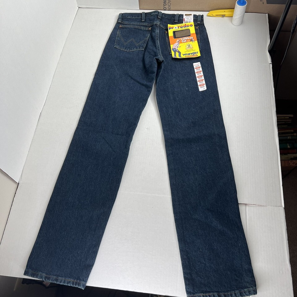 Vintage Deadstock Wrangler Jeans Pro Rodeo Cowboy Cut Dark Wash Denim ...